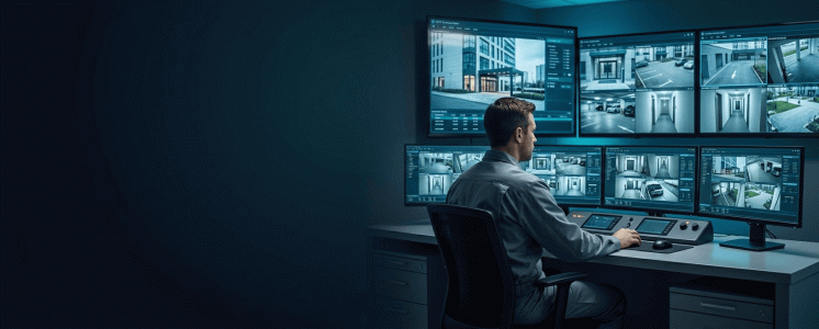 بنر اتاق کنترل دوربین مداربسته (CCTV Surveillance Control Room